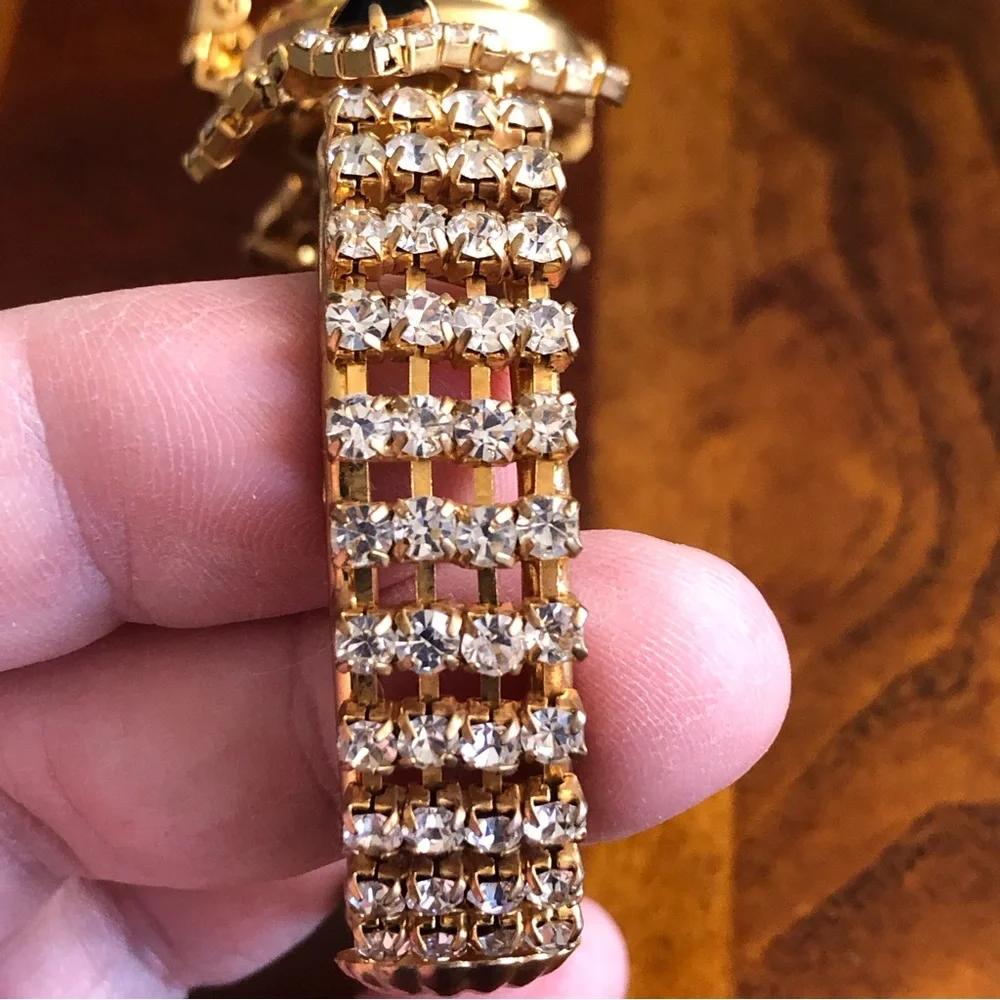 Repurposed handmade bling watch clamp bracelet recycled salvaged reuse